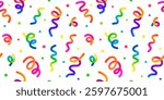 Vector Confetti Background. Seamless Pattern with Colorful Carnival Confetti. Abstract Fun Graphics for Birthday Celebrations, Parties and Carnivals
