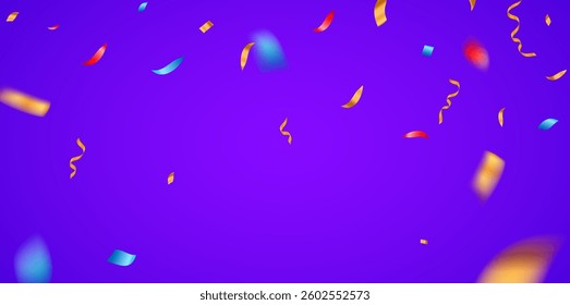 Vector confetti carnival background ribbon banner. Birthday confetti firework carnival design explosion.