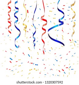 Vector confetti. Festive illustration. Party popper isolated on white background