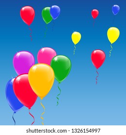 Vector confetti. Festive illustration. Party popper isolated on blue background
