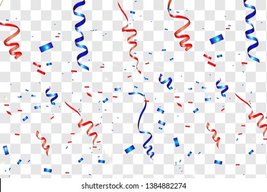 Vector confetti. Festive illustration. Party popper isolated on transparent background