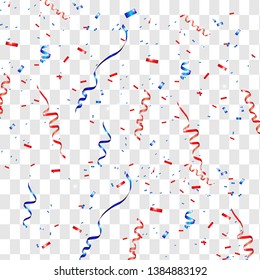 Vector confetti. Festive illustration. Party popper isolated on transparent background