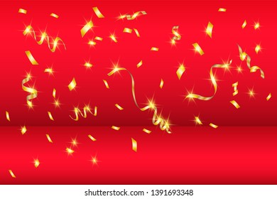 Vector confetti. Festive illustration. Party popper isolated on transparent background