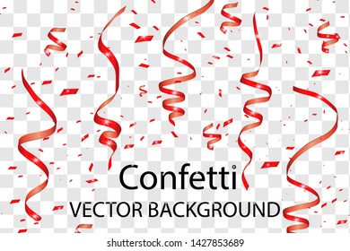 Vector confetti. Festive illustration. Party popper isolated on white background. Colorful confetti on a beautiful background. Celebration and party.