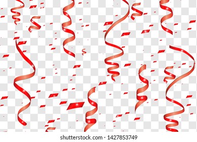 Vector confetti. Festive illustration. Party popper isolated on white background. Colorful confetti on a beautiful background. Celebration and party.