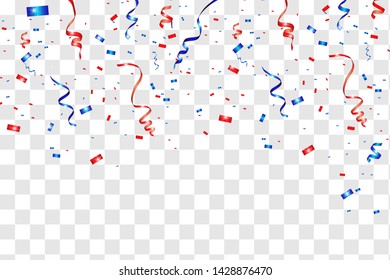 Vector confetti. Festive illustration. Party popper isolated on transparent background