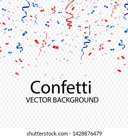 Vector confetti. Festive illustration. Party popper isolated on transparent background