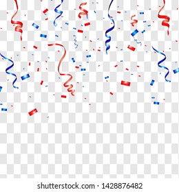 Vector confetti. Festive illustration. Party popper isolated on transparent background