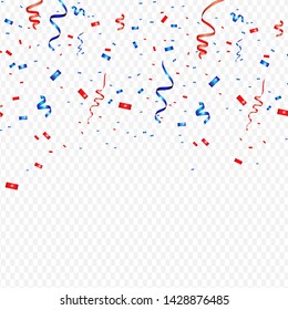 Vector confetti. Festive illustration. Party popper isolated on transparent background