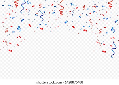 Vector confetti. Festive illustration. Party popper isolated on transparent background