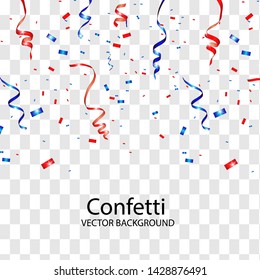 Vector confetti. Festive illustration. Party popper isolated on transparent background