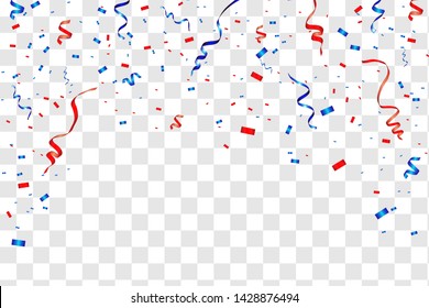 Vector confetti. Festive illustration. Party popper isolated on transparent background