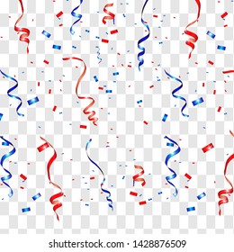 Vector confetti. Festive illustration. Party popper isolated on transparent background