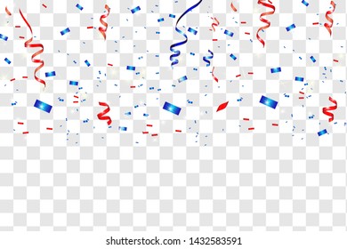 Vector confetti. Festive illustration. Party popper isolated on transparent background