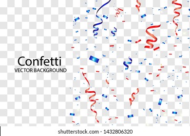 Vector confetti. Festive illustration. Party popper isolated on transparent background