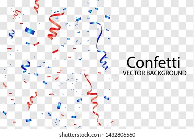 Vector confetti. Festive illustration. Party popper isolated on transparent background