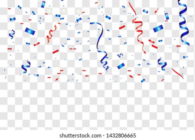 Vector confetti. Festive illustration. Party popper isolated on transparent background