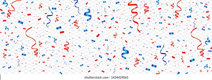 Vector confetti. Festive illustration. Party popper isolated on transparent background