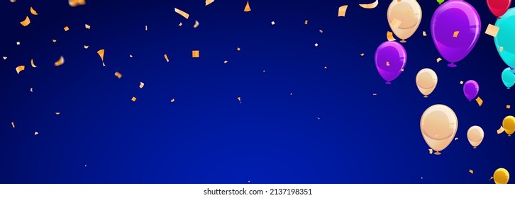 Vector confetti. Festive illustration. Party popper isolated on background Set of Balloons for Birthday, Anniversary, Celebration Holiday Symbol Of Event