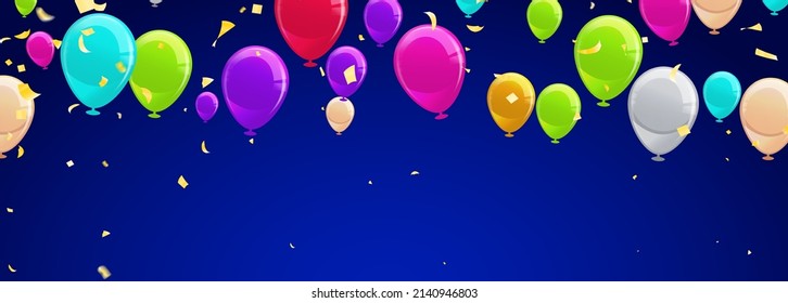 Vector confetti. Ilustración festiva. Foto de fiesta aislada en un juego de globos de fondo para cumpleaños, aniversario, celebración símbolo de evento