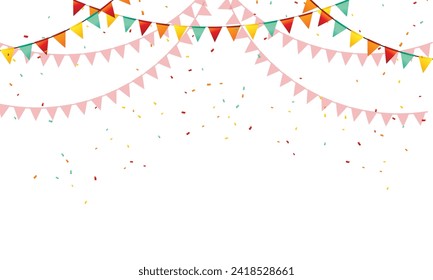 Vector confetti vector illustration festive background party concept flying ribbons isolated