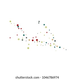 Vector confetti on transparent background. Falling tinsel and confetti from minimalistic geometrical confetti and ribbons. Flat falling glitter. Abstract triangles and ribbons on label.