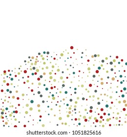 Vector confetti on transparent background. Falling tinsel and confetti from minimalistic geometrical confetti and ribbons. Flat falling glitter. Abstract triangles and ribbons on label.