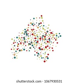 Vector confetti on transparent background. Falling tinsel and confetti from minimalistic geometrical confetti and ribbons. Flat falling glitter. Abstract triangles and ribbons on label.
