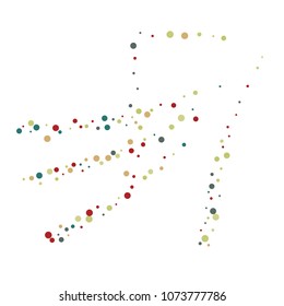 Vector confetti on transparent background. Falling tinsel and confetti from minimalistic geometrical confetti and ribbons. Flat falling glitter. Abstract triangles and ribbons on label.