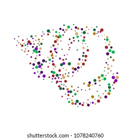 Vector confetti on transparent background. Falling tinsel and confetti from minimalistic geometrical confetti and ribbons. Flat falling glitter. Abstract triangles and ribbons on label.