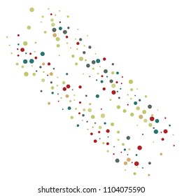 Vector confetti on transparent background. Falling tinsel and confetti from minimalistic geometrical confetti and ribbons. Flat falling glitter. Abstract triangles and ribbons on label.