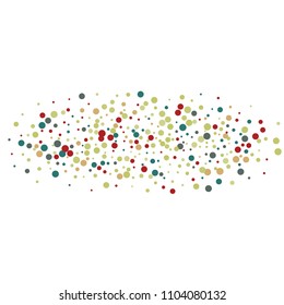 Vector confetti on transparent background. Falling tinsel and confetti from minimalistic geometrical confetti and ribbons. Flat falling glitter. Abstract triangles and ribbons on label.