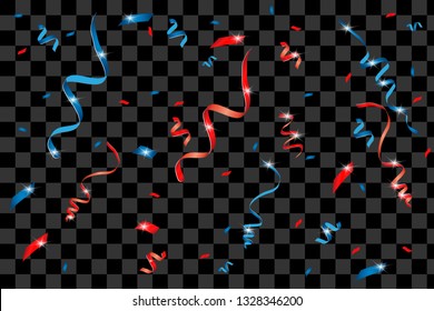 Vector confetti.  Party popper isolated on black background