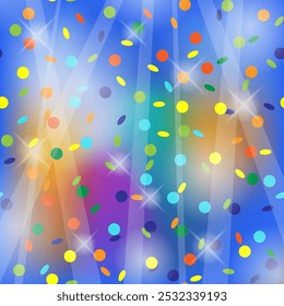Vector confetti pattern. Light snow. Colorful bright background. Dance party in a night club.