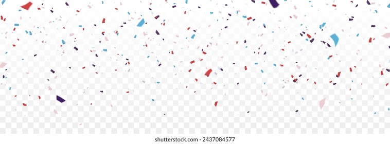 Vector confetti png. Falling colorful confetti. Confetti, serpentine, tinsel. Festive decoration, birthday.