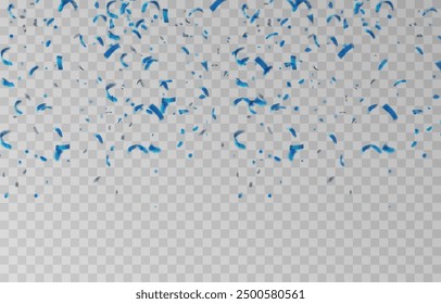 Vektor Konfetti png. Konfetti fallen vom Himmel. Glitzerndes Konfetti auf transparentem Hintergrund. Feiertag, Geburtstag.