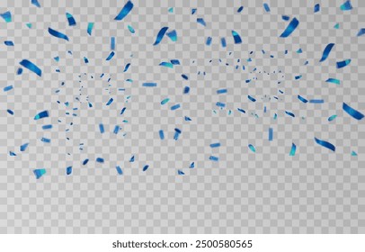 Vektor Konfetti png. Konfetti fallen vom Himmel. Glitzerndes Konfetti auf transparentem Hintergrund. Feiertag, Geburtstag.