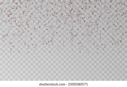 Vector confetti png. Confetti falls from the sky. Glittering confetti on a transparent background. Holiday, birthday.