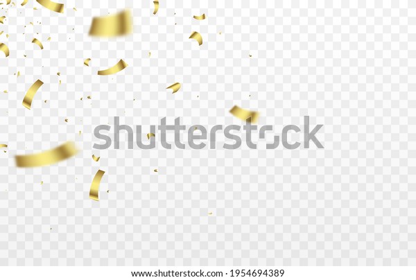 Vector\
confetti png. Gold confetti falls from the sky. Glittering confetti\
on a transparent background. Holiday,\
birthday.