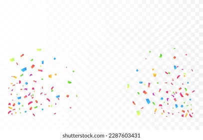 Vector confetti png. Multi-colored tinsel, an explosion of confetti on a transparent background. Multicolored confetti png. holiday, birthday.