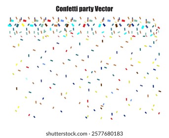 Vector confetti seamless pattern on white background.Colorful paper cuts, sprinkles or sweet sugar decorations background. Colorful pattern for birthday, party, celebration or for any other concept