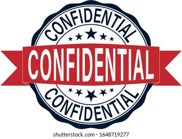 A Vector Confidential Rubber Stamp Illustration on a white background