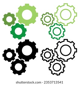 VECTOR CONFIGURATION ICON IN STROKE AND FILL AND COLOR VERSION