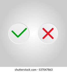Vector Confirm and Cancel icon. Vector illustration.