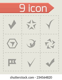 Vector confirm icons set on grey background