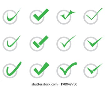 Vector confirm icons set. Yes icon. Check Mark icon.