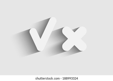 Vector confirm icons with shadows
