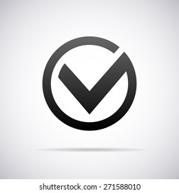 Vector confirm sign tick icon illustration