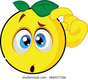 Vector confused emoticon with hand on head
