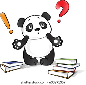 Vector confused panda illustration 